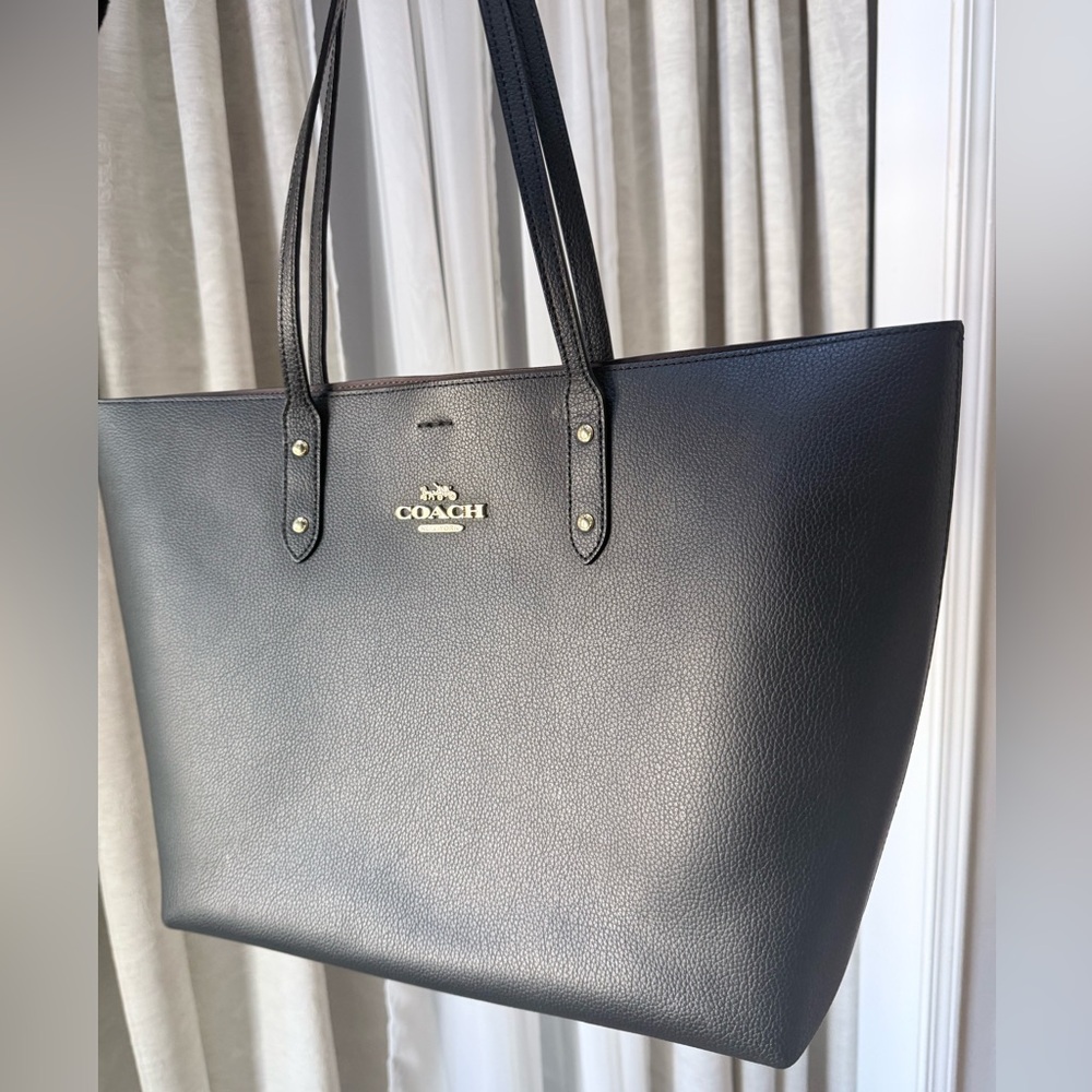 Coach Black Leather Tote